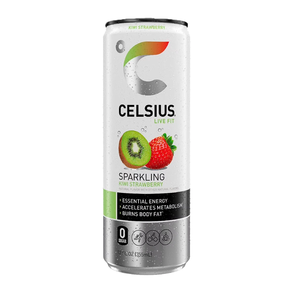 Energético Celsius Sem Açucar Kiwi e Morango Lata 355Ml