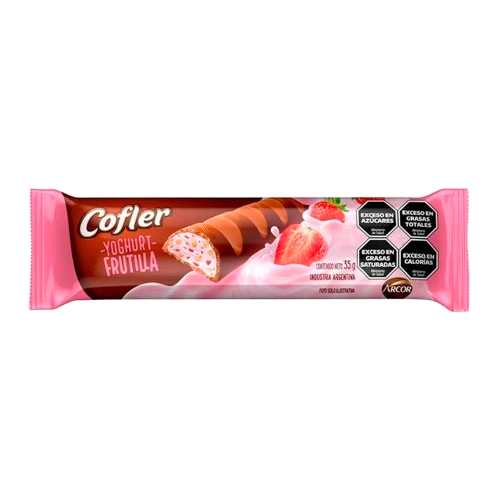 Barra Chocolate Arcor Cofler Yoghurt e Morango 35G