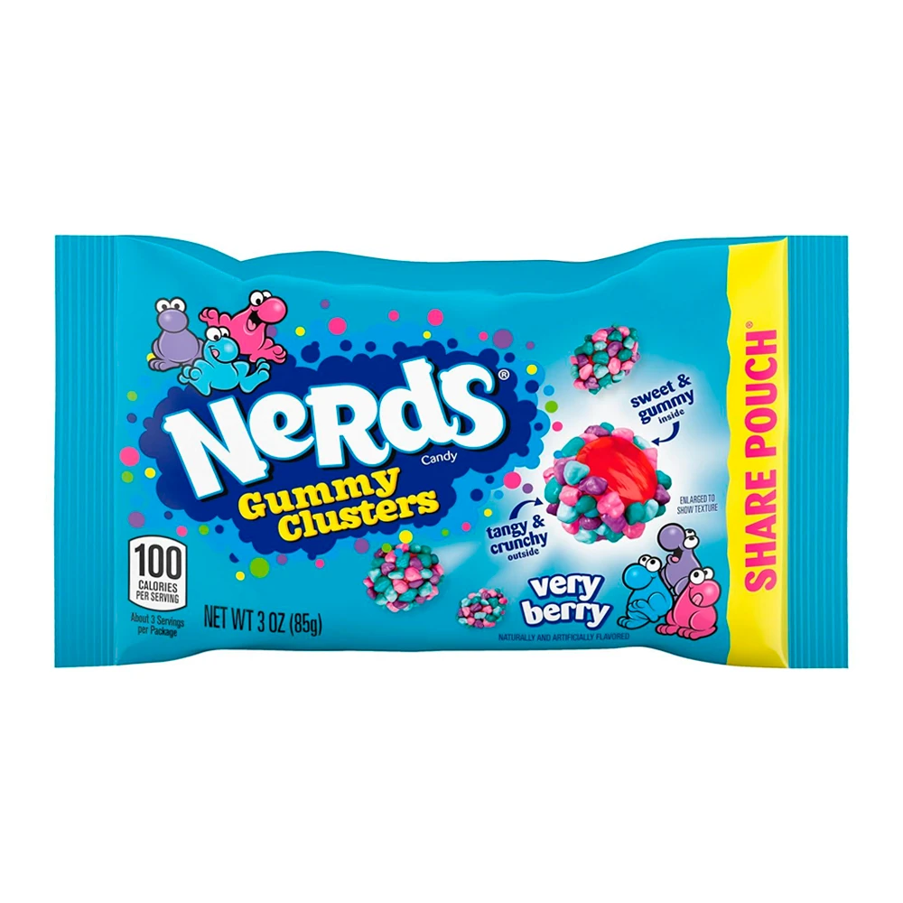 Bala Gelatina Nerds Gummy Clusters Berry Pacote 85G