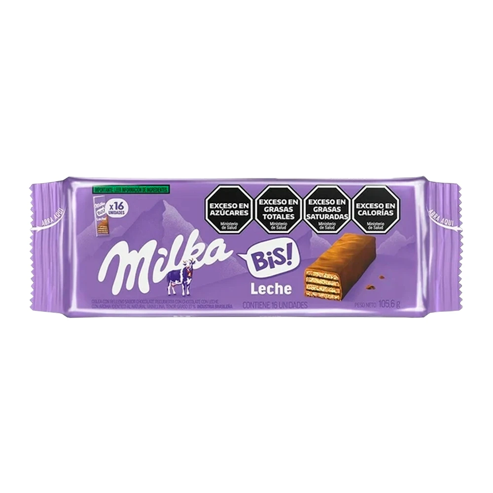 Wafer Milka Bis Ao Leite Caixa Com 16 Und 105G
