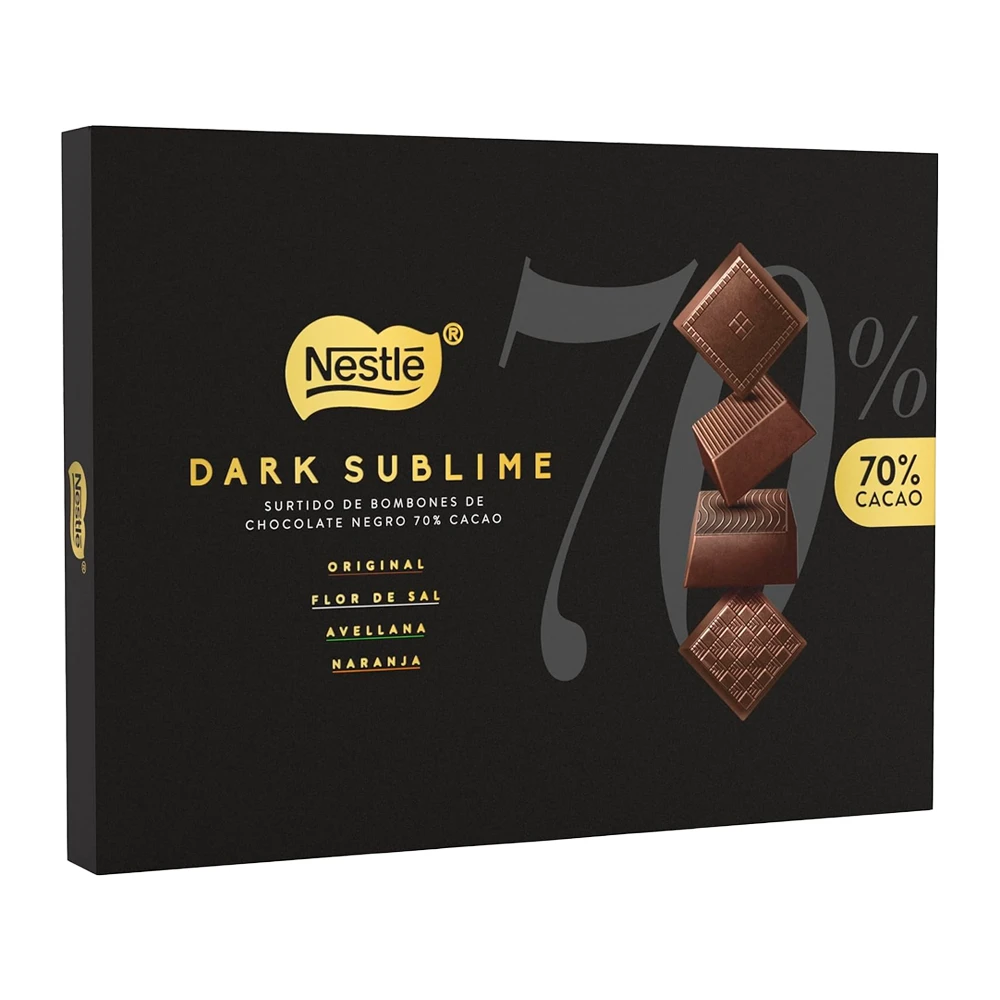 Bombom Nestle Dark Sublime 70% Cacau Sortido Caixa X20 Unidades 145G