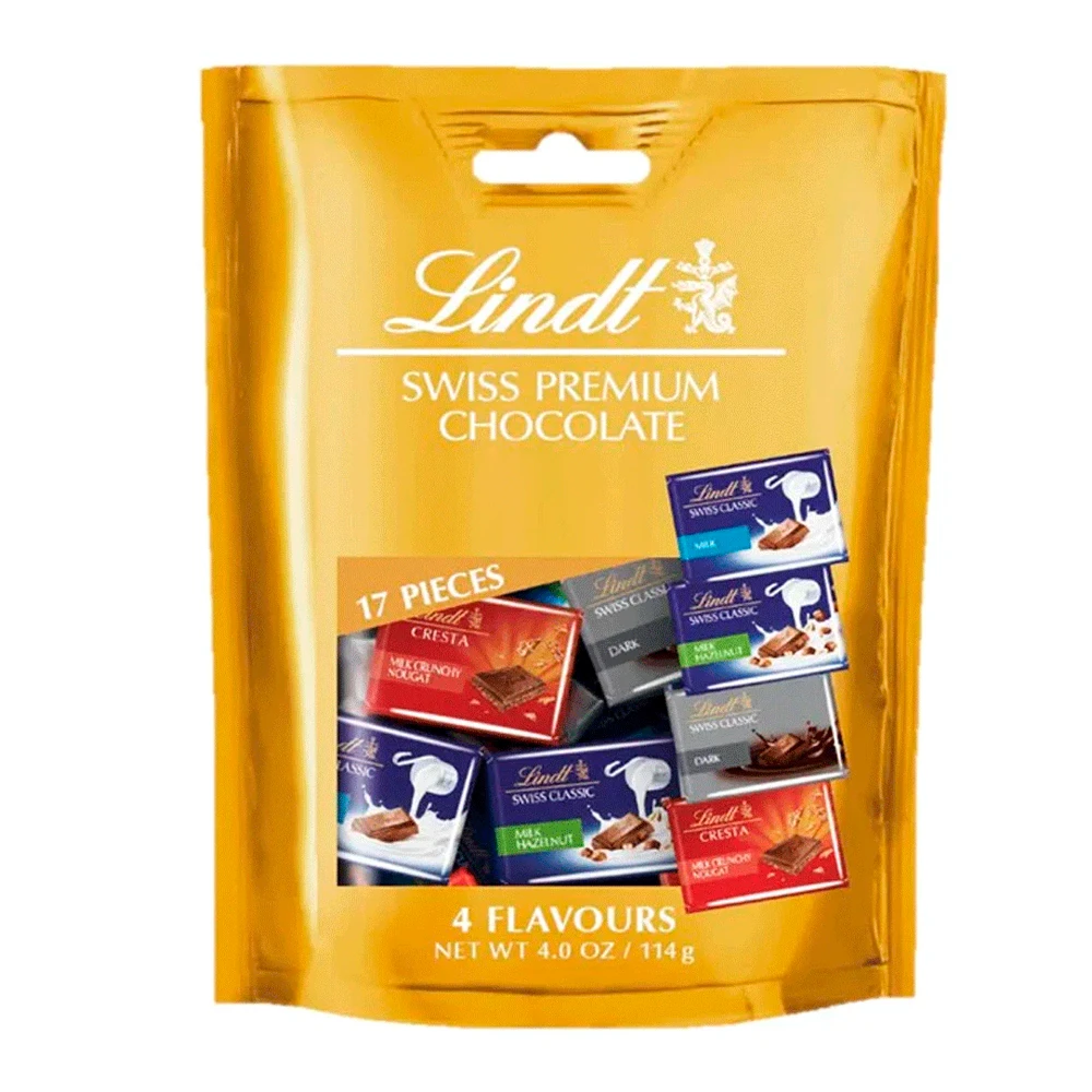 Mini Chocolates Lindt Swiss Premium Pacote 17 Und 114G