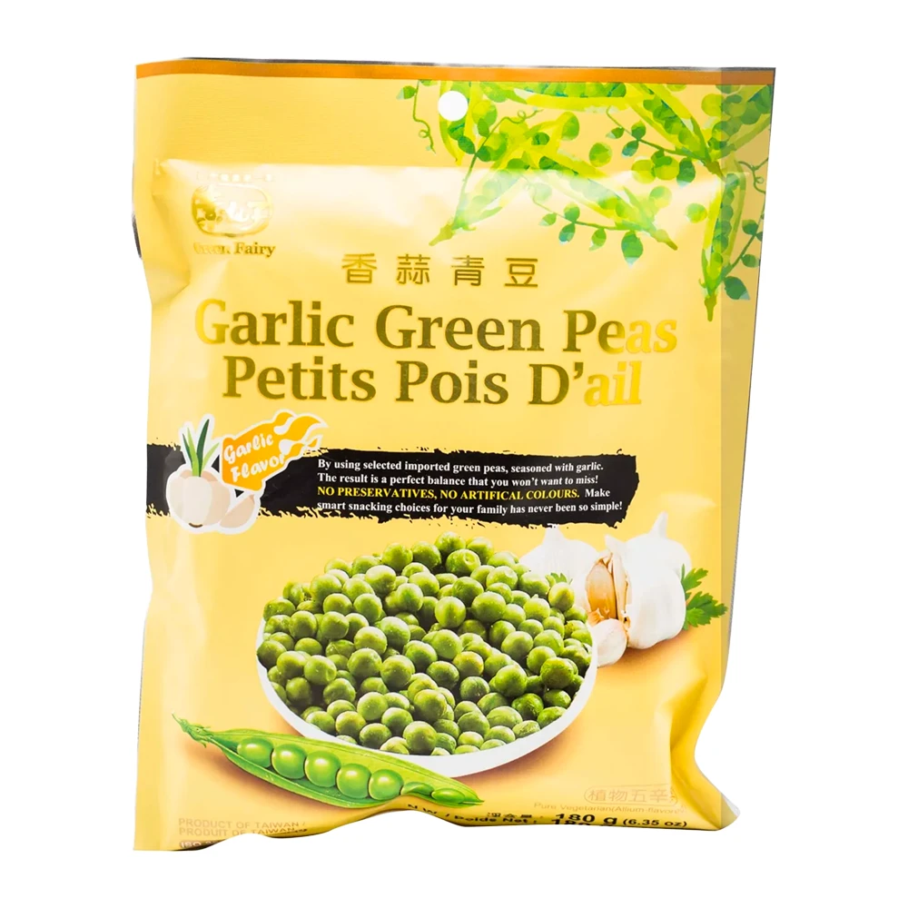 Salgadinho de Ervilhas Green Fairy Taiwan Alho Pacote 180G