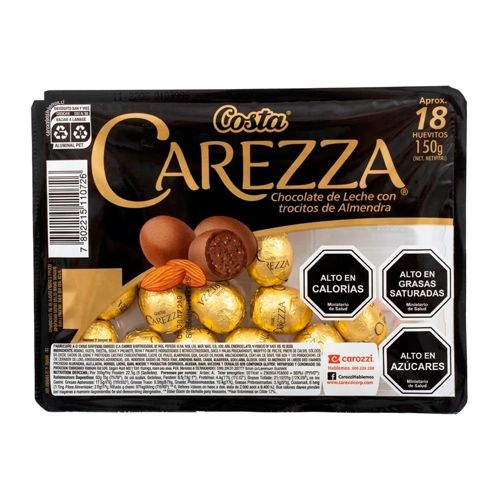 Mini Ovos Pacoa Costa Carezza de Chocolate Bandeja 150G