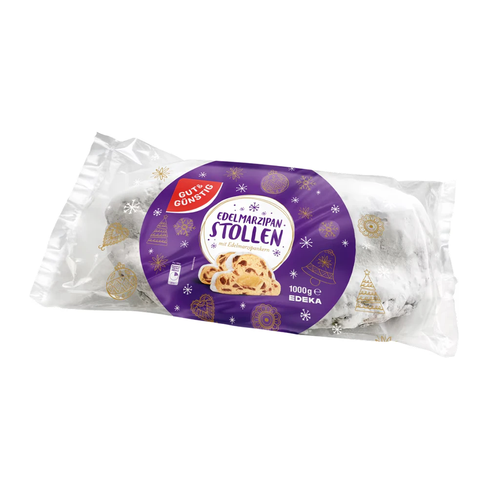 Stollen Edeka Recheado Marzipã Pacote 1KG