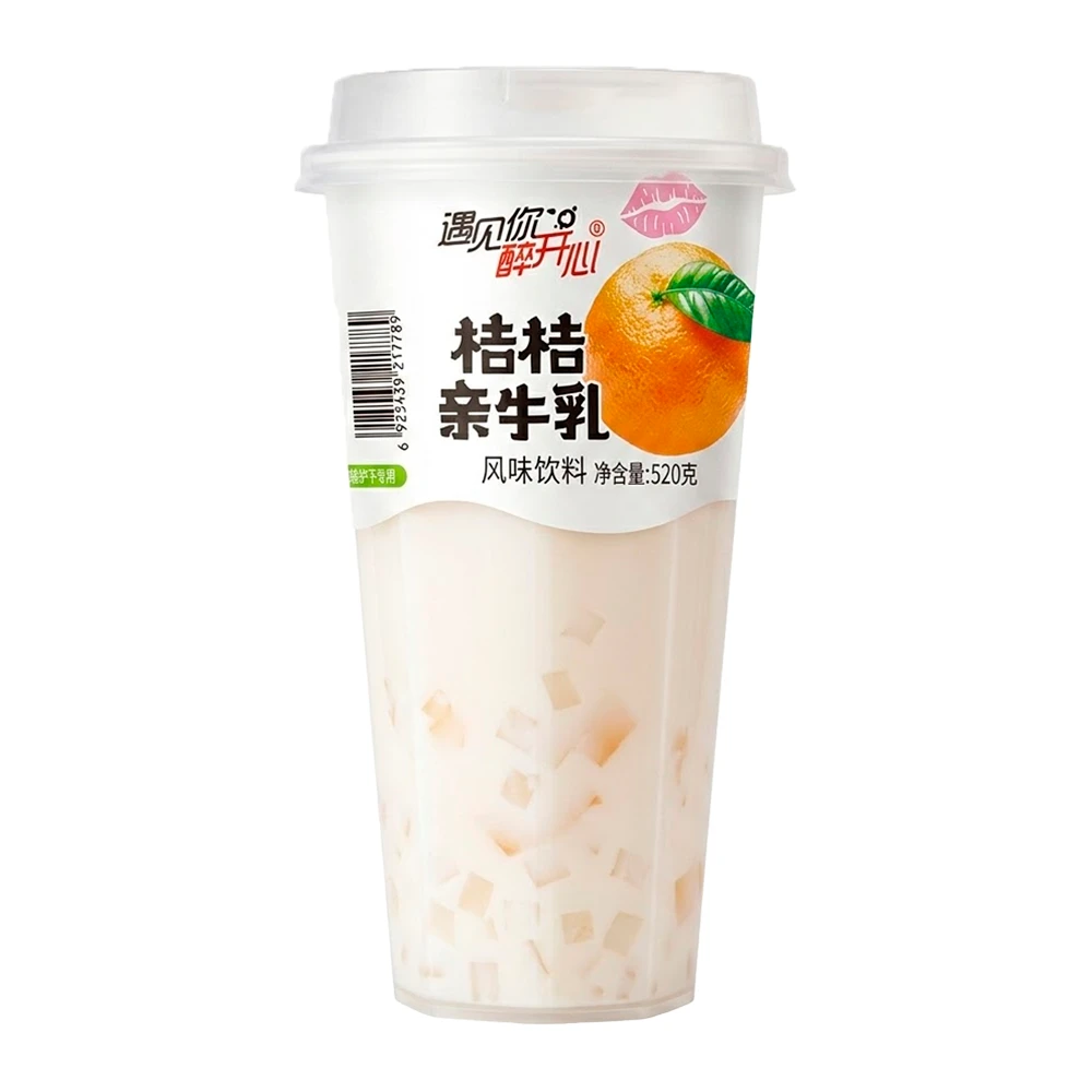 Iogurte Yujianni Com Pedaços de Laranja Copo 520Ml