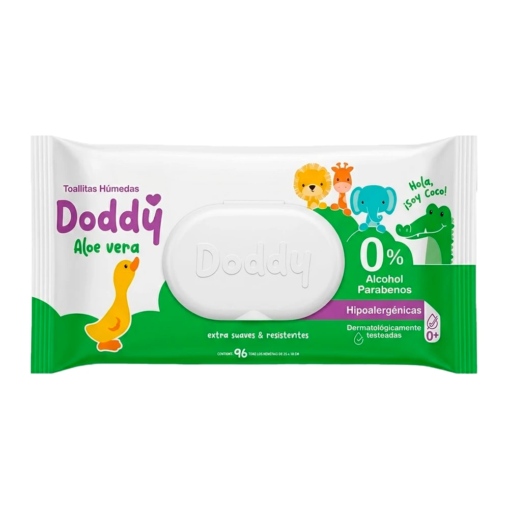 Lenço Umedecido Doddy Wipes Aloe Vera 100 Unidades