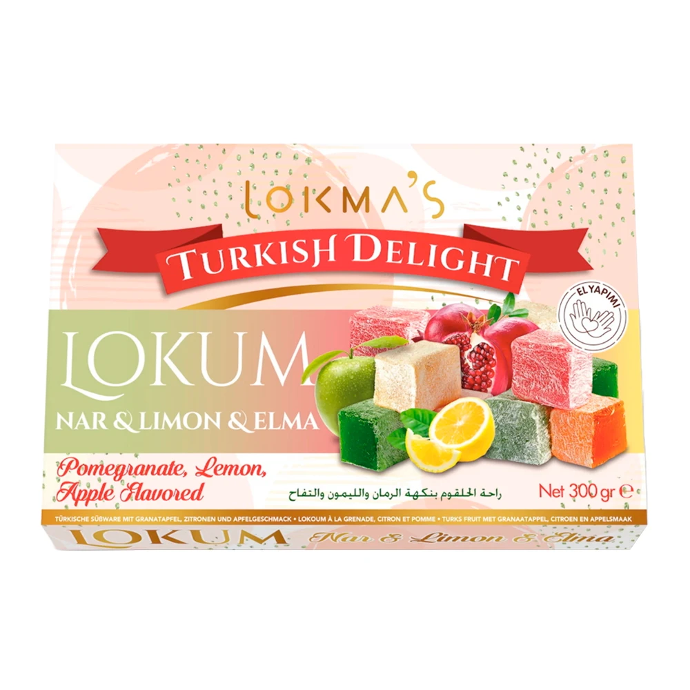 Doce Turco Lokma´s Lokum Mix de Frutas Caixa 300G
