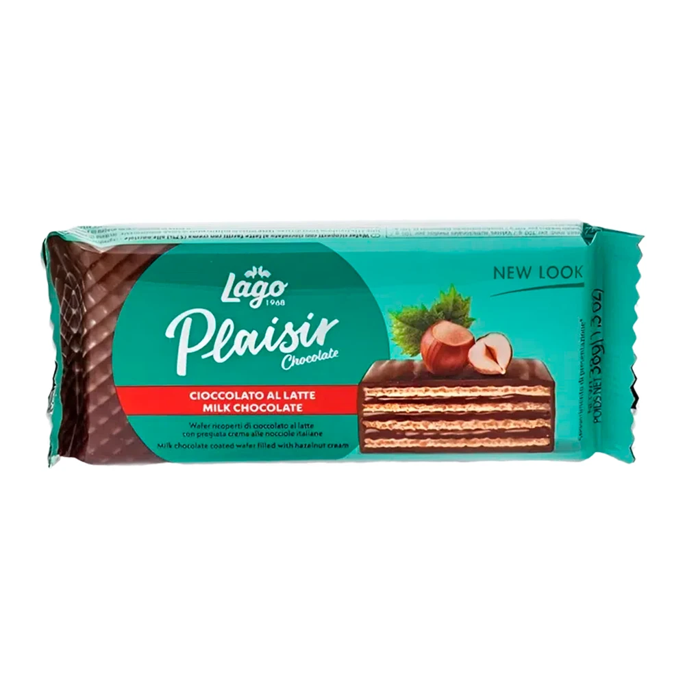 Mini Wafer Lago Plaisir Choco Milk Pacote 38G