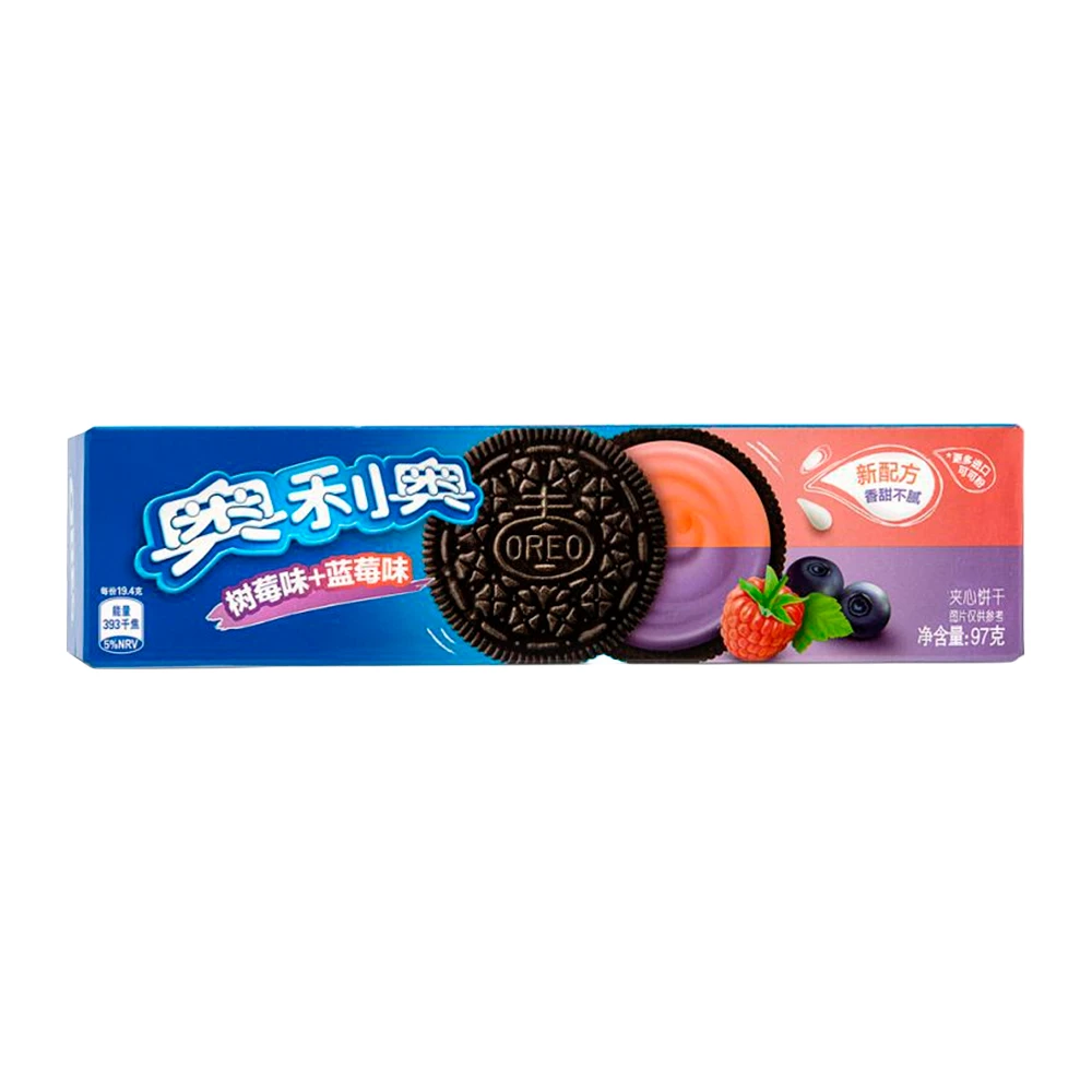Bolacha Oreo Sabor Mirtilo e Framboesa Caixa 97G