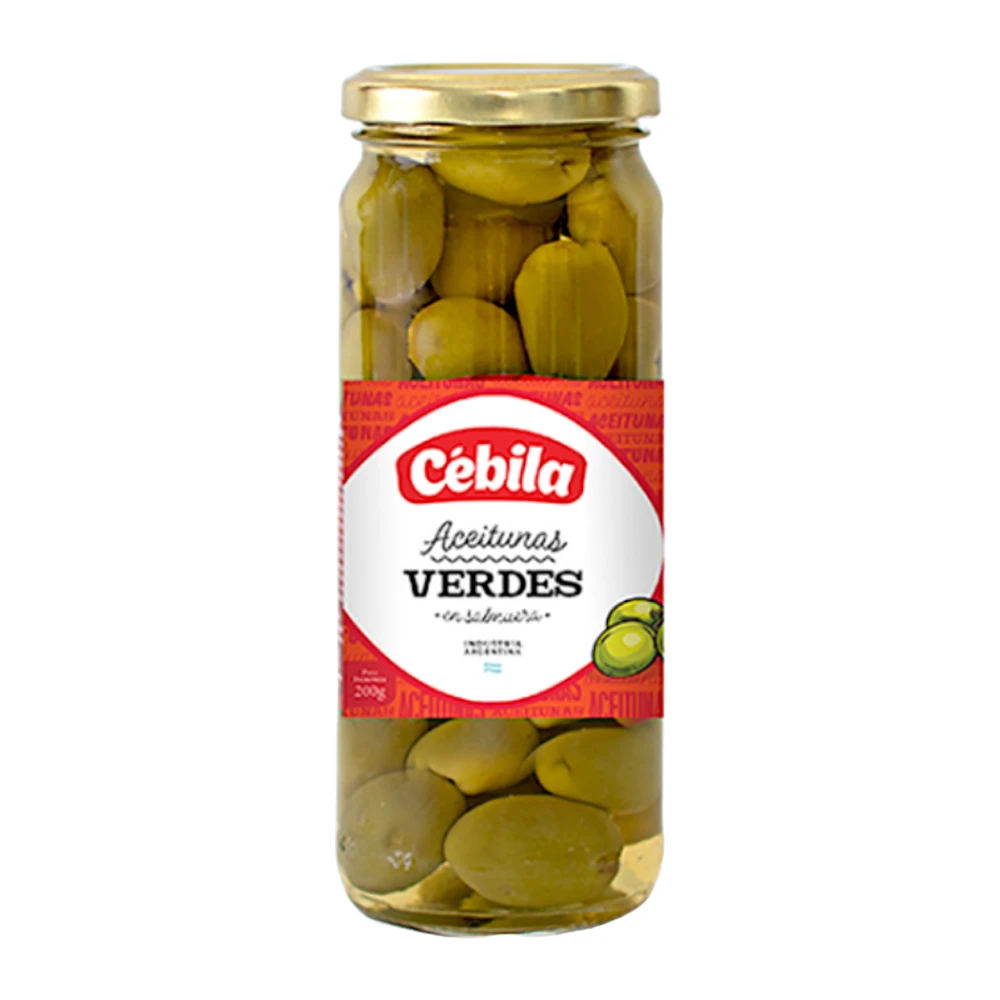 Azeitonas verdes Cebila Entera Frasco 330G