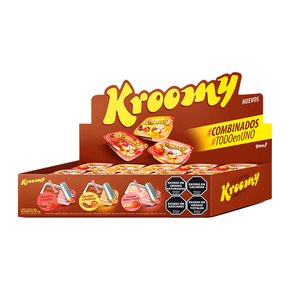 Pasta Doce Gam Kroomy Sabores Sortidos Caixa 40X10G