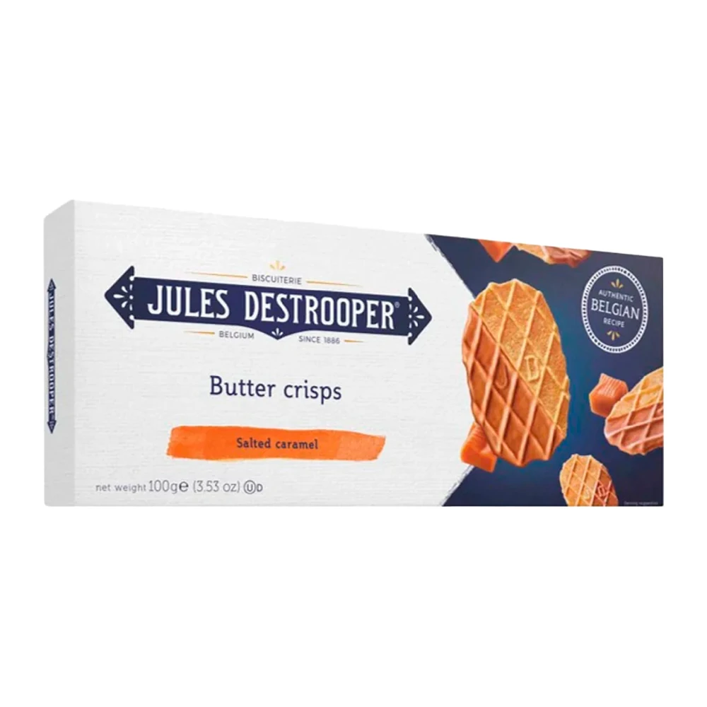 Biscoito Jules Destrooper Butter Crisps Salted Caramel Caixa 100G