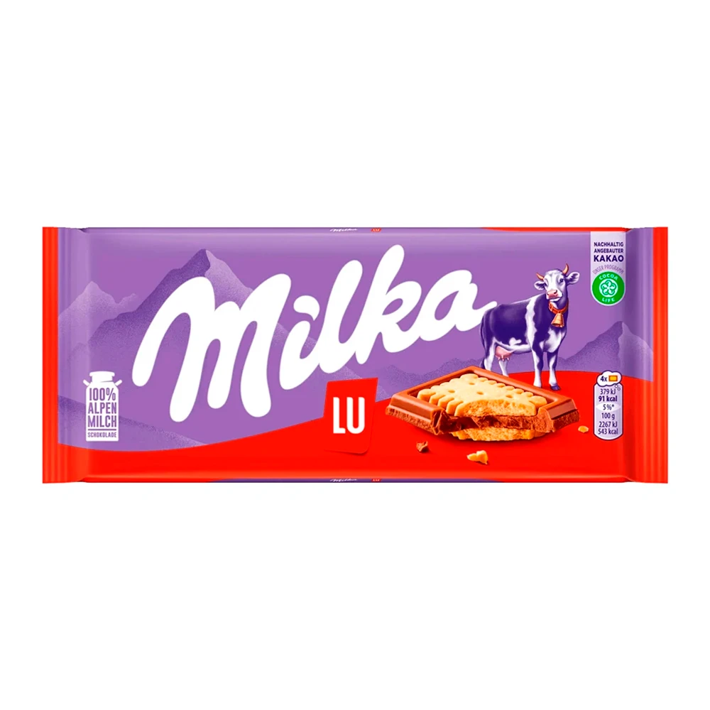 Barra Chocolate Milka Ao Leite Lu 87G