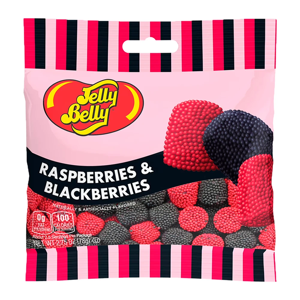 Bala de Gelatina Jelly Belly Raspberries & Blackberries Pacote 78G