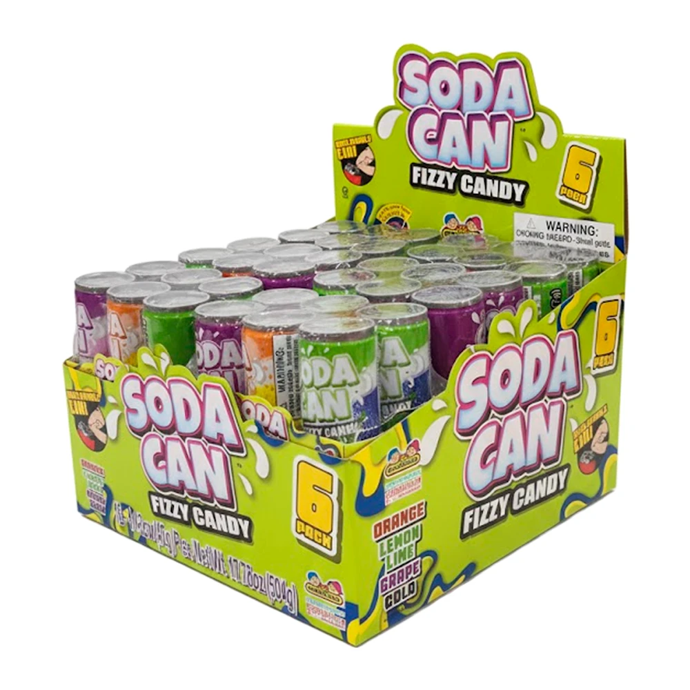 Bala Kidsmania Soda Can Fizzy Candy Caixa 12X42G