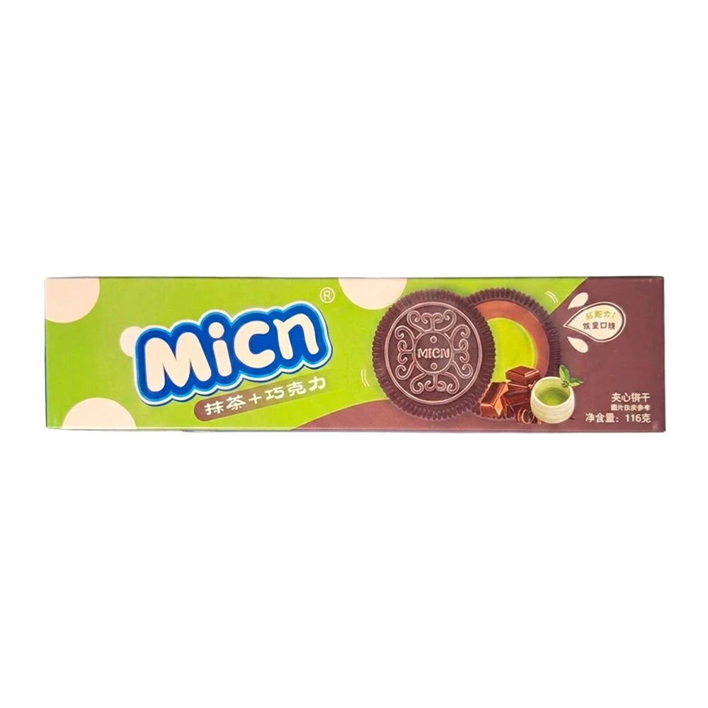 Biscoito Micn Recheio de Matcha Com Chocolate Caixa 116G
