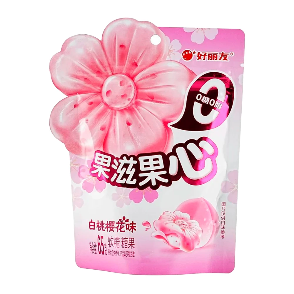 Bala de Gelatina Orion Pêssego e Cereja Pacote 65G