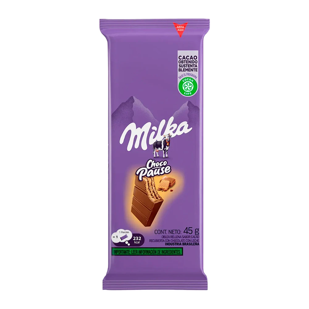 Wafer Milka Choco Pause banhado chocolate ao leite 45G