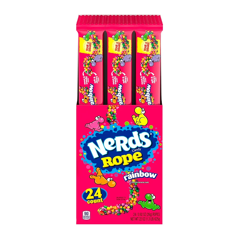 Bala Gelatina Nerds Rainbow Tubo Caixa 24X26G