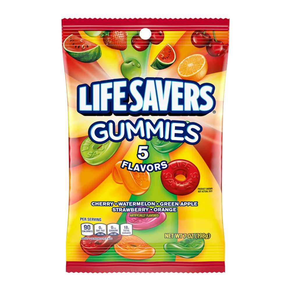 Bala de Gelatina Life Savers Gummies 5 Flavors Pacote 198G