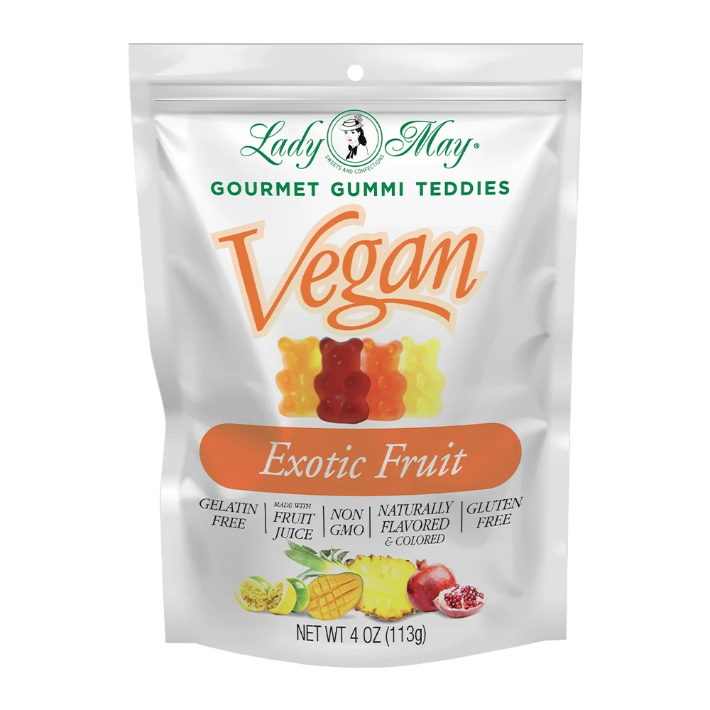 Bala de Gelatina Lady May Exotic Fruit Vegano Pacote 113G