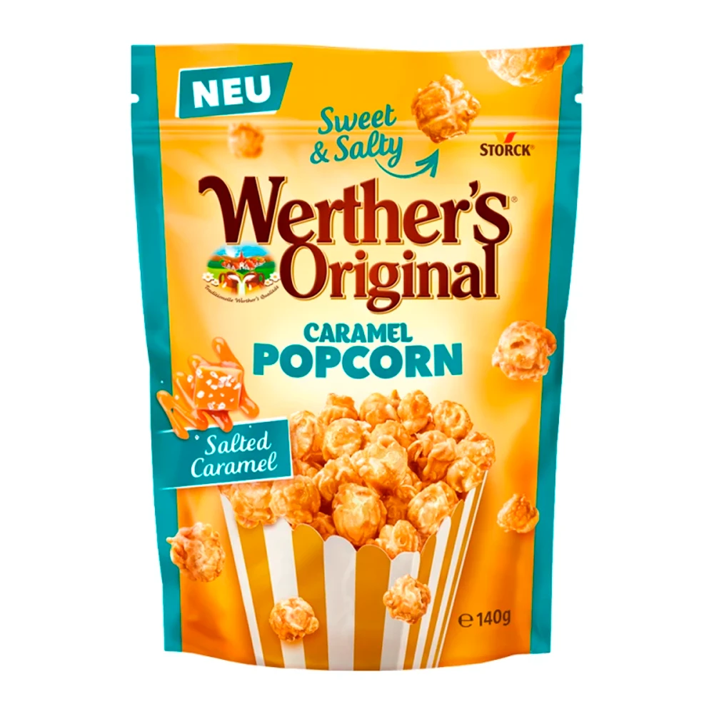 Pipoca de Milho Caramelo Salgado Werthers Original Pacote 140G