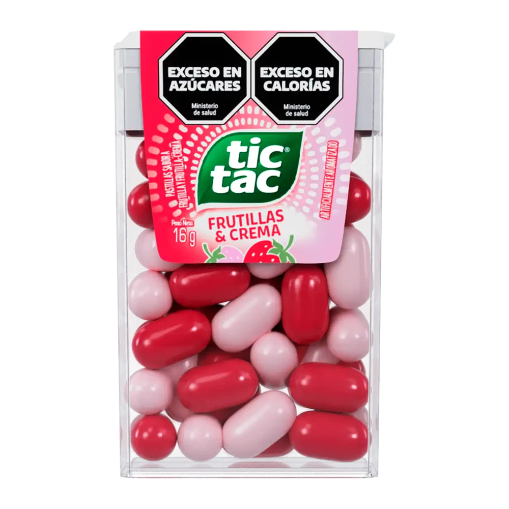 Bala Tic Tac Dupla Morango 16G