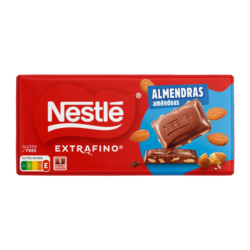 Barra Chocolate Nestle Extrafino Sem Glúten Ao Leite e Amêndoa 123G