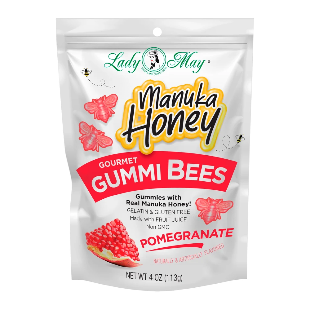Bala de Gelatina Lady May Honey Pomegranate Pacote 113G