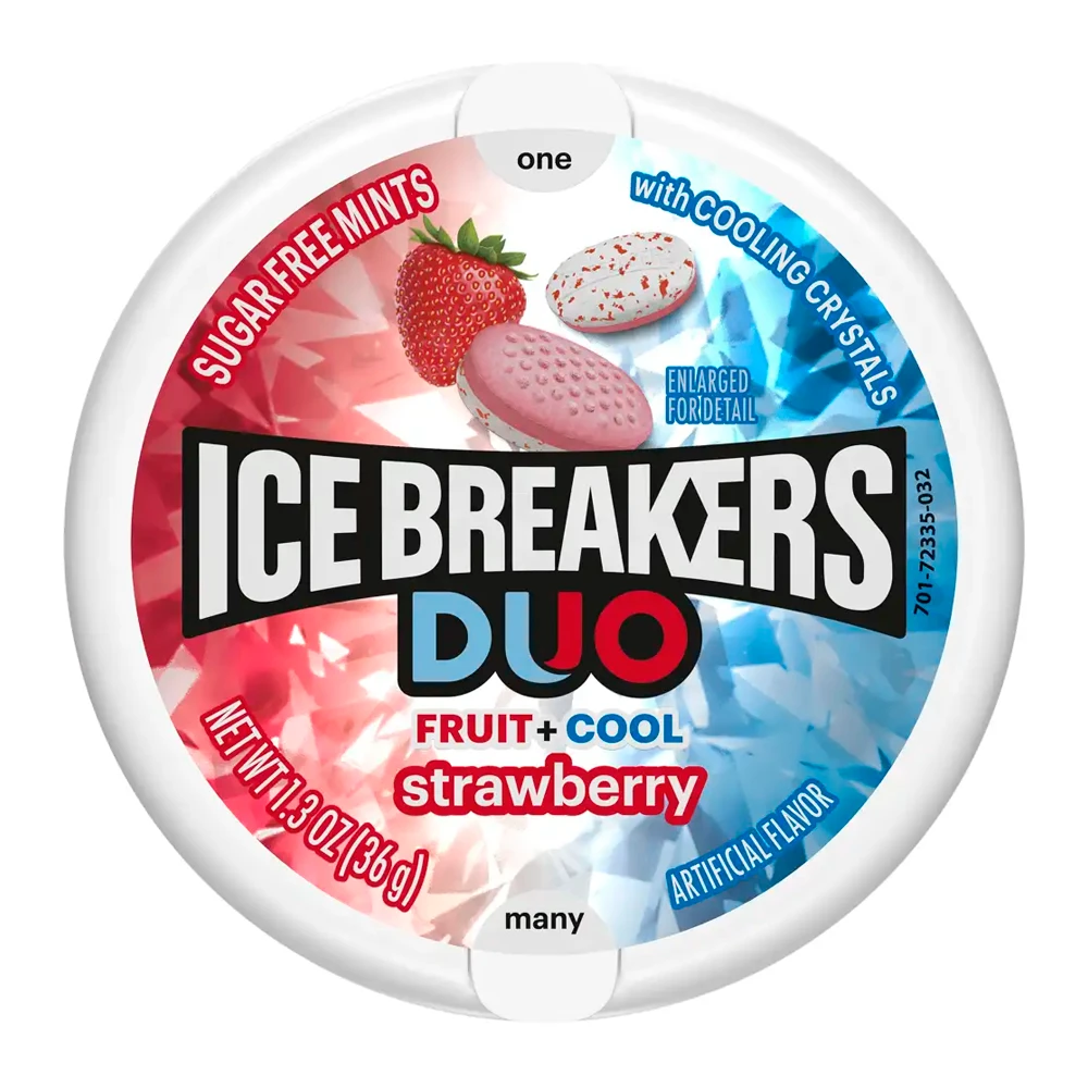 Bala Ice Breakers Fruit + Cool Morango 36G