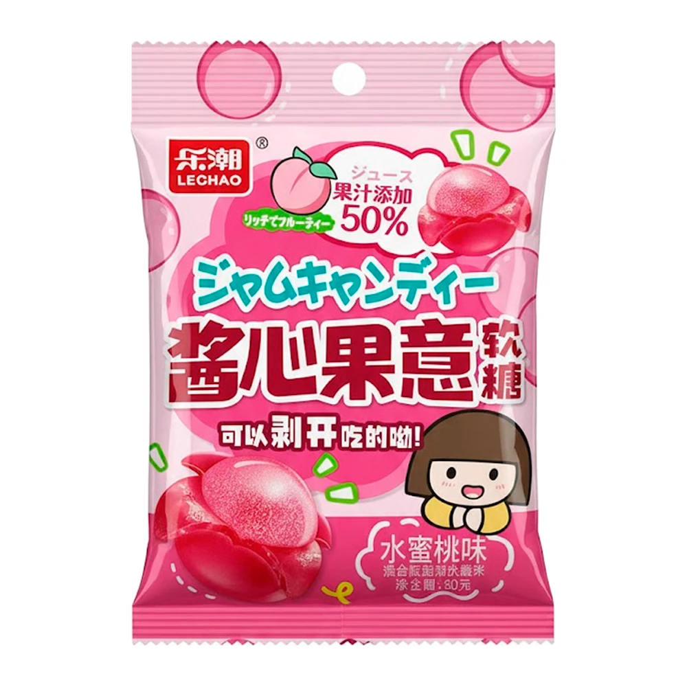 Bala Gelatina Lechao Pêssego Pacote 80G