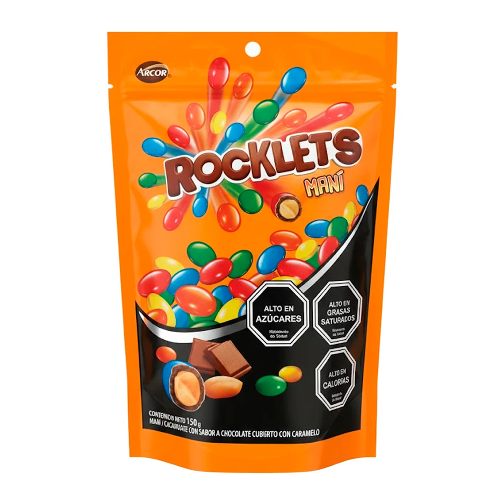 Chocolate Arcor Rocklets Com Amendoim Pacote 150G