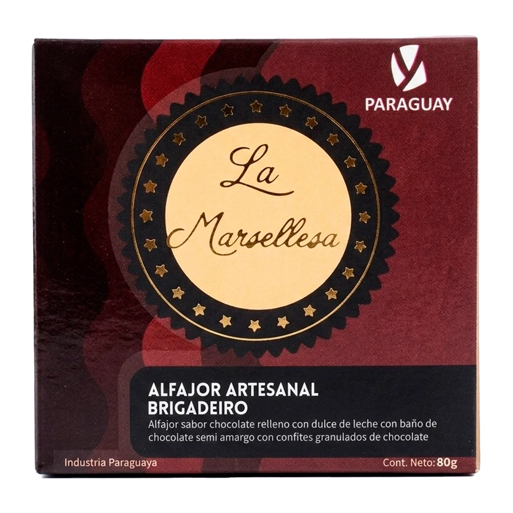 Alfajor Artesanal Py La Marsellesa Especial Recheio Doce de Leite Cobertura Brigadeiro 80G