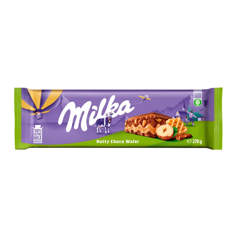 Tableta Chocolate Milka Nutty Choco Wafer 270G