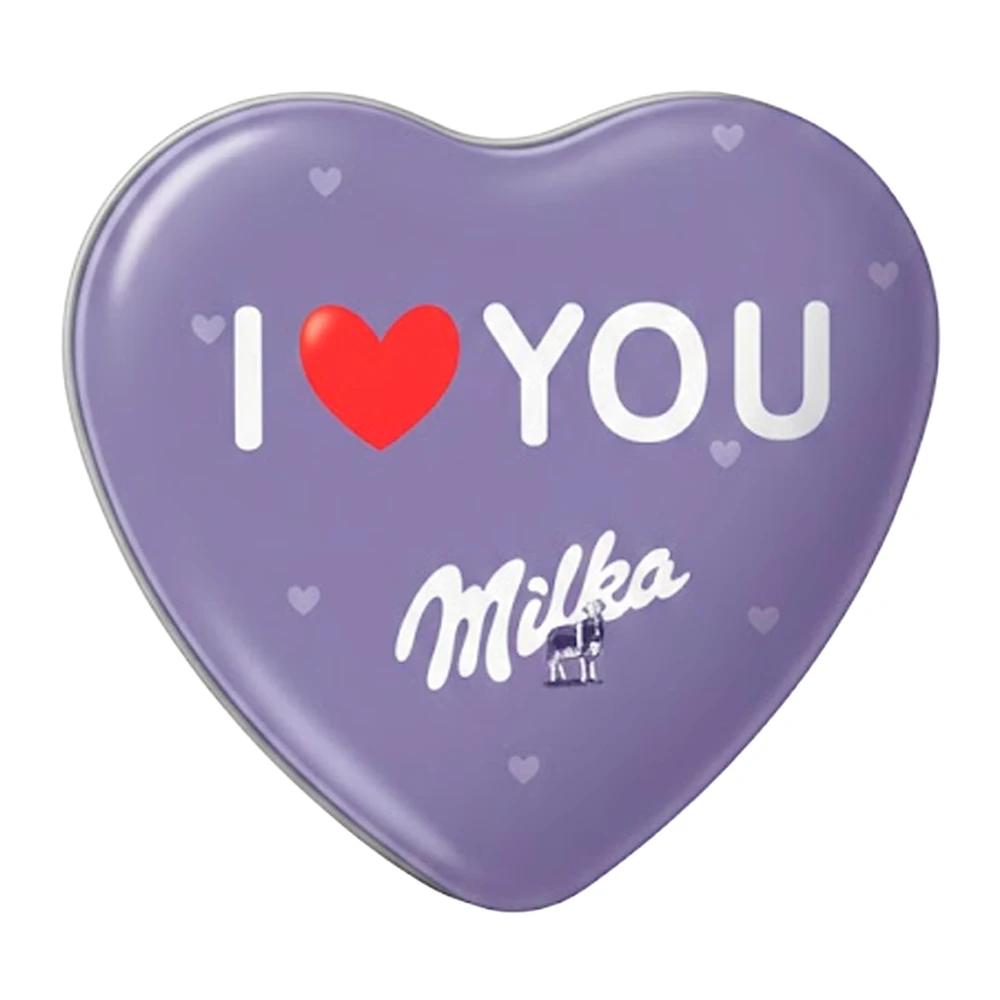 Bombom Milka Com Recheio de Oreo Coração Lata X6 Unidades 114G