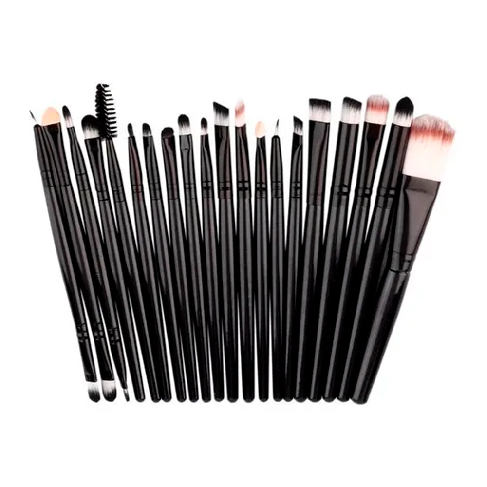 Kit de Pinceis Otwoo Preto H01 366206 Pacote 20Pcs