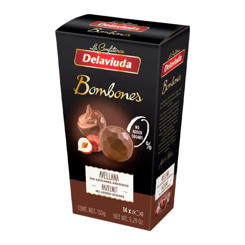 Bombom Delaviuda Avelãs Sem Açúcar 150G