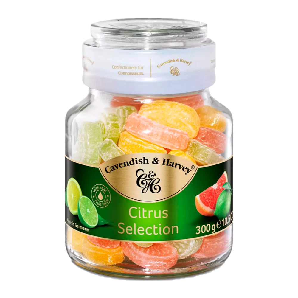 Bala Cavendish Citrus Pote de Vidro 300G