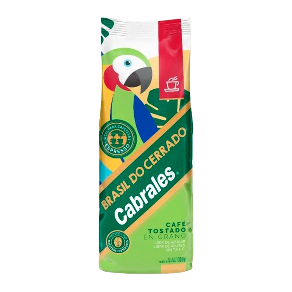 Café Cabrales Brasil Tostado em Grão Pacote 1Kg