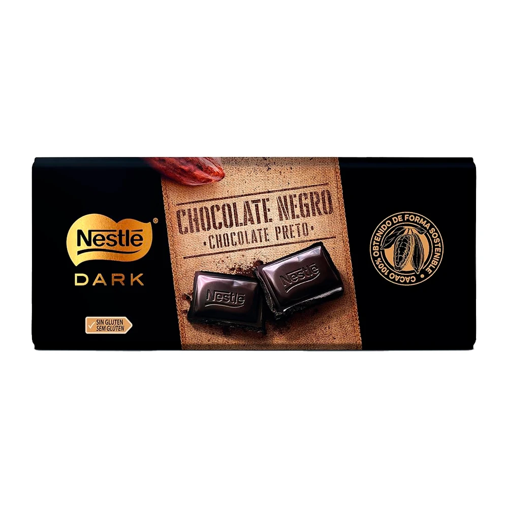 Barra Chocolate Nestle Dark Sem Glúten Preto 125G