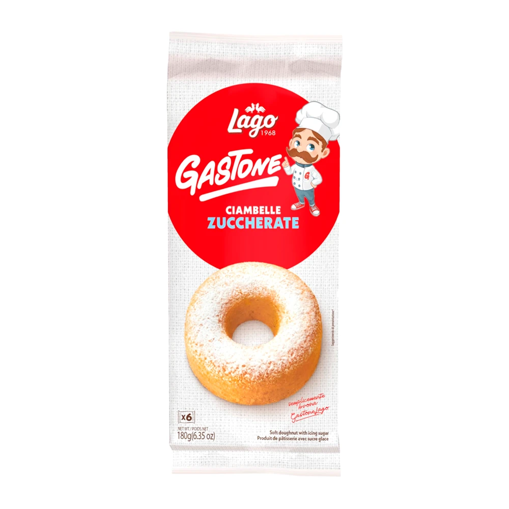 Biscoito Gastone Lago Donut Cobertura De Açúcar 180G
