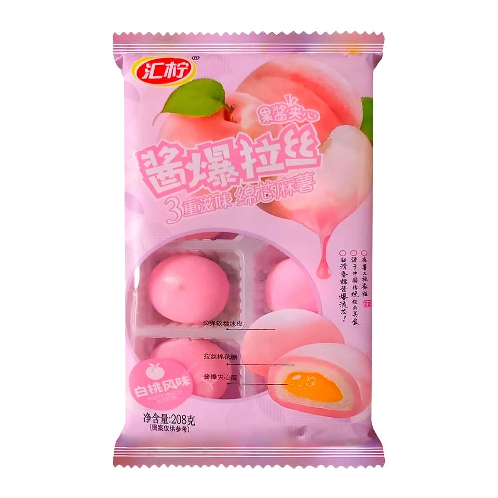 Mochi Hui Ning Sabor Pêssego Pacote 208G