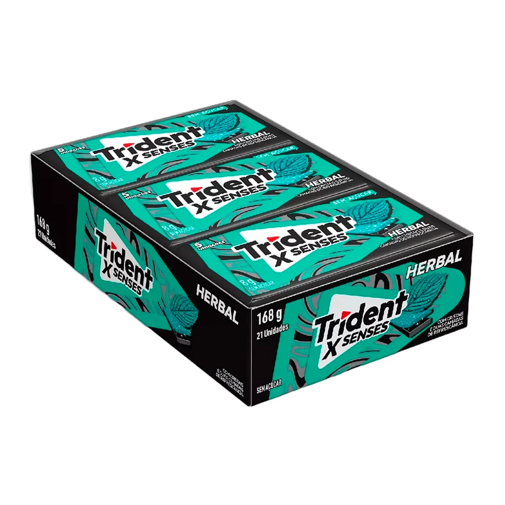 Chicletes Trident Fresh Herbal Fresh Display 21x8g