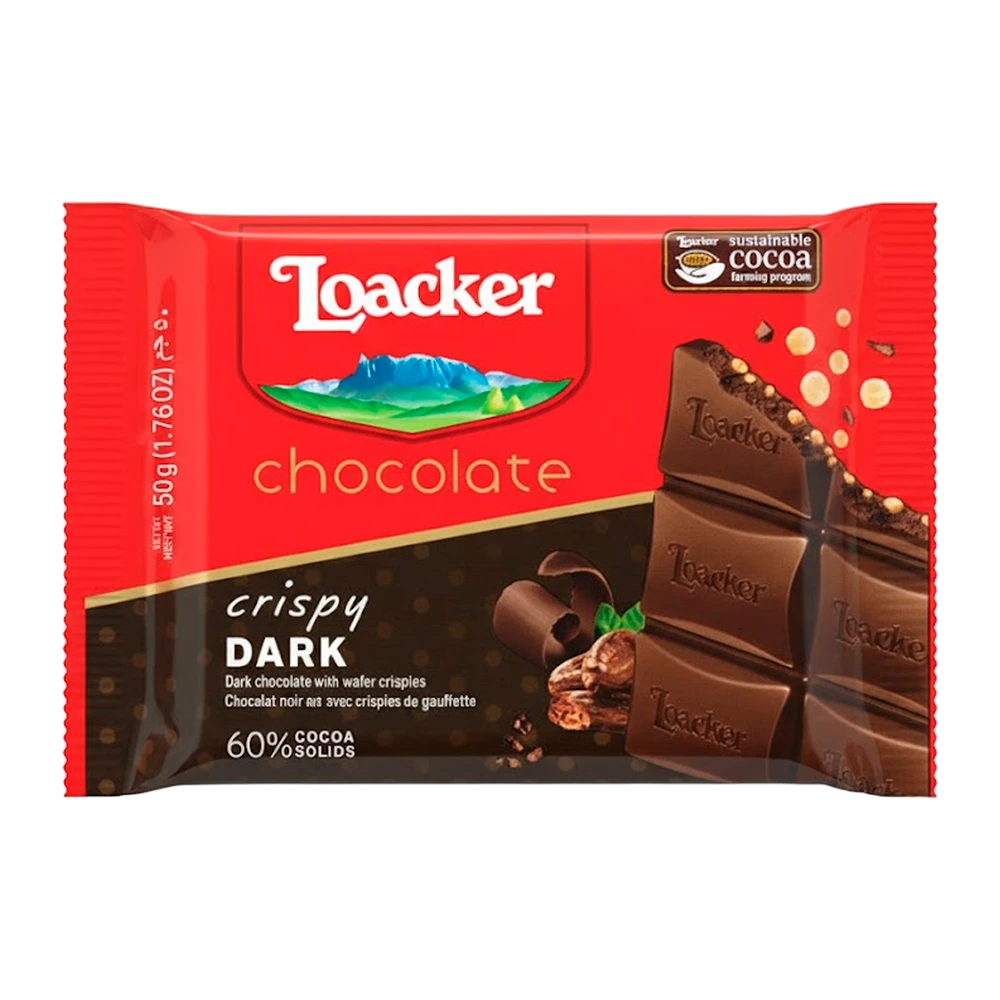 Tableta Chocolate Loacker Crispy Darck 50G