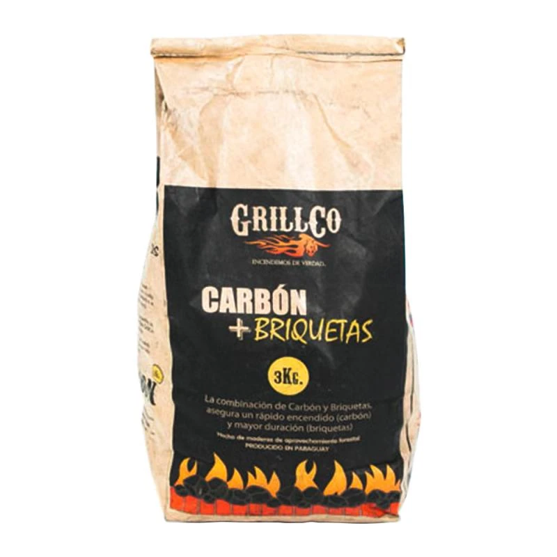 Mix de Carvão+Briquetes Grillco 3Kg