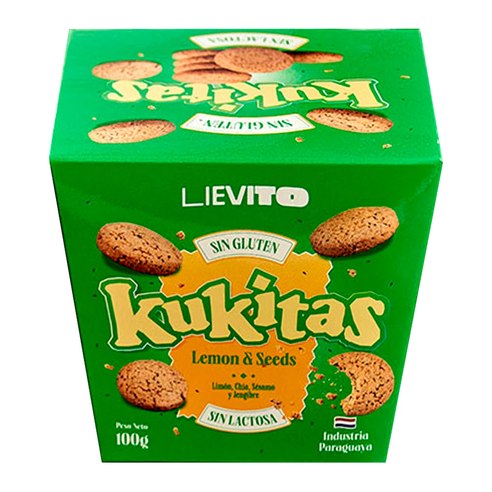 Biscoito Lievito Kukitas Limão Sem Glúten Caixa 100G