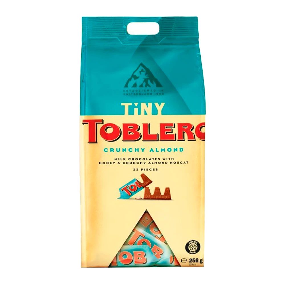 Chocolate Toblerone Tiny Crunchy Almond Pacote 256G