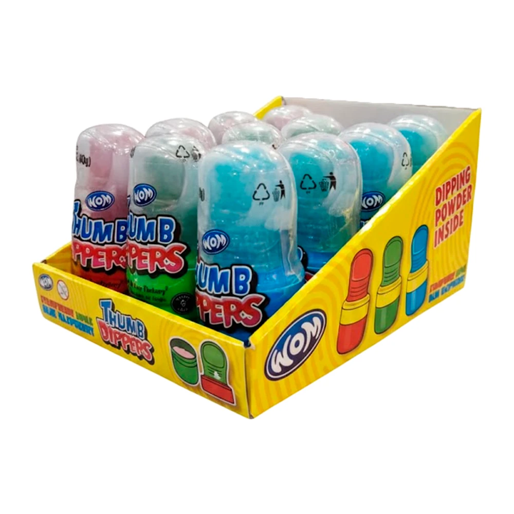 Pirulito Wom Thumb Dippers Powder Pop Caixa 12X40G