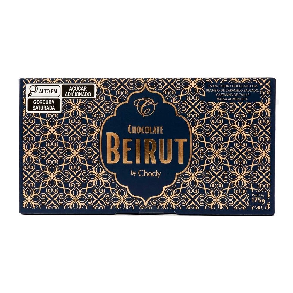 Barra Chocolate Chocly Dubai Beirut Ao Leite e Caramelo Salgado 175G